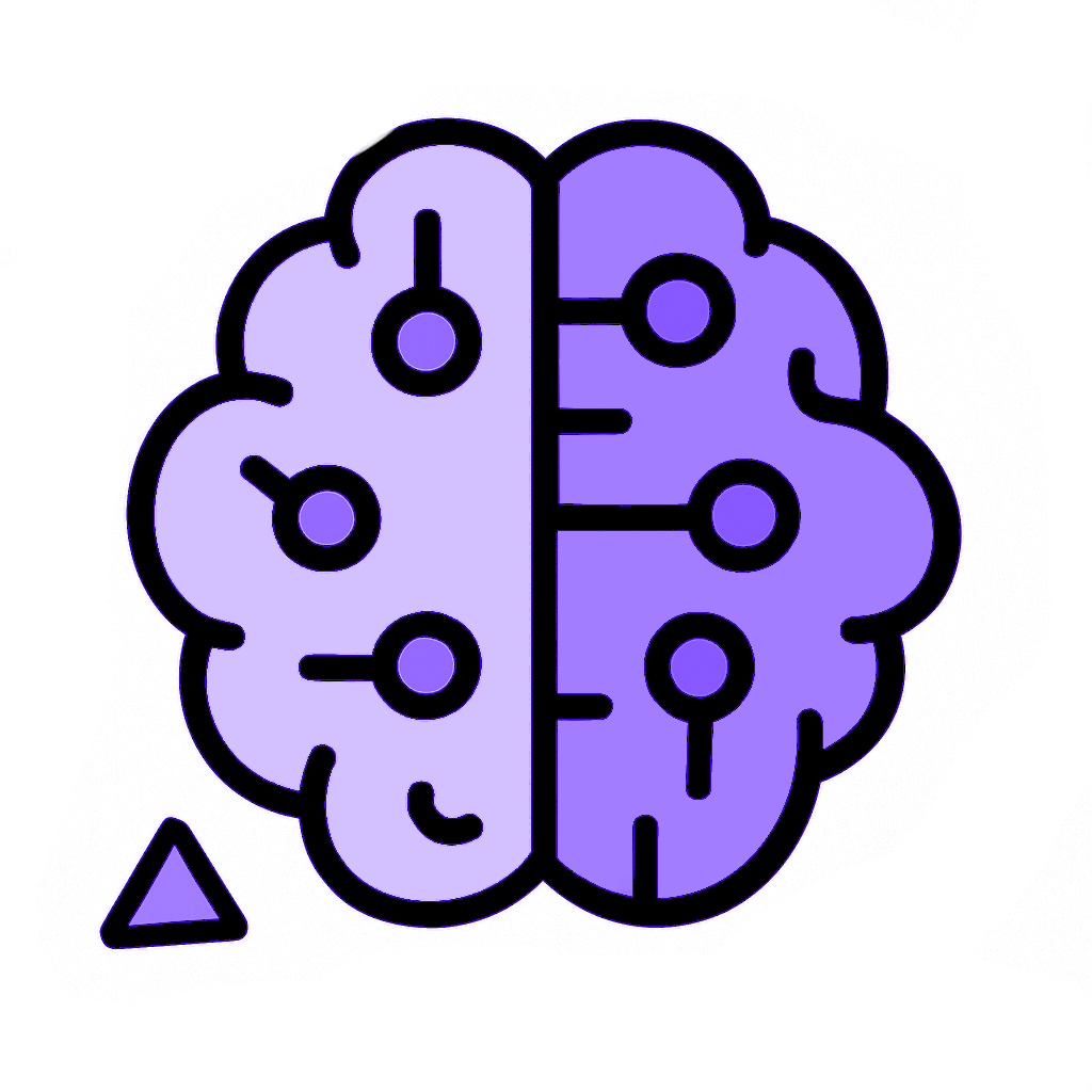 AI brain icon representing knowledge-driven responses and intelligence